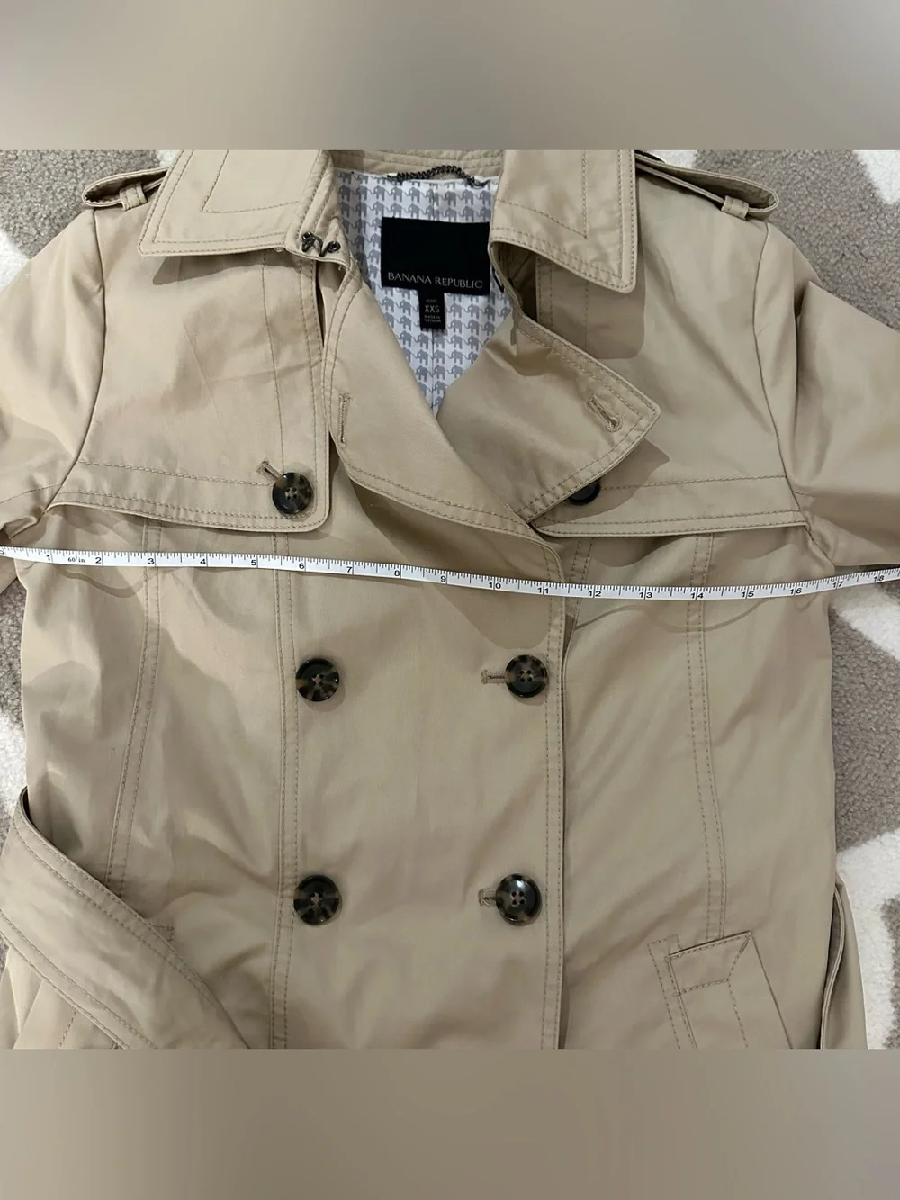 Banana Republic Tan Double-Breasted Trench Coat